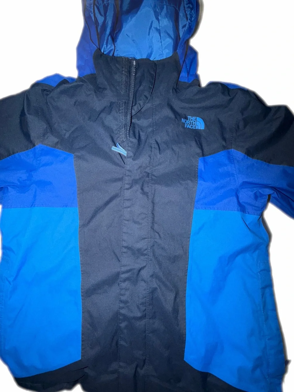 The North Face Axel Triclimate Kids Navy & Royal Blue Hooded Rain Jacket Medium